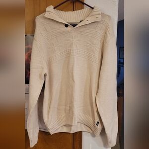 Chaps Cream Cable Knit Sweater